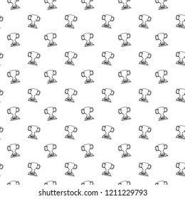 Seamless pattern hand drawn cup. Doodle black sketch. Sign symbol. Decoration element. Isolated on white background. Flat design. Vector illustration.