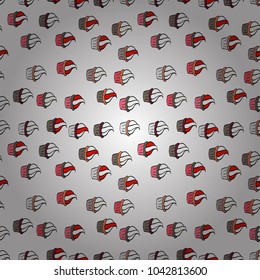 Seamless pattern hand drawn cupcakes. Print for bakery. Vector illustration. Sweets background design. White, black and gray color.