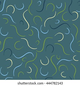 Seamless pattern with hand drawn curves