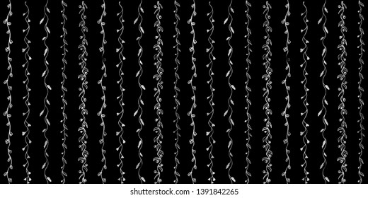Seamless pattern with hand drawn cute liana. Vector illustration