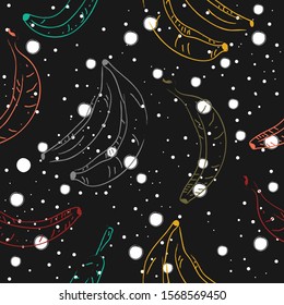 Seamless Pattern with Hand Drawn Cute Fruits. Scandinavian Style. Vector Illustration