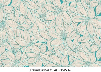 Padrão contínuo com flores desenhadas à mão de dália.