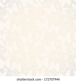 Seamless pattern with hand drawn decorative butterflies. Vector illustration