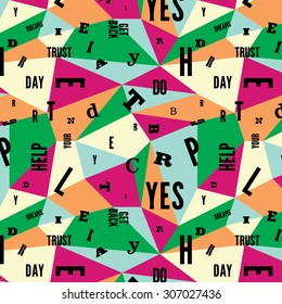 Seamless pattern with hand drawn decorative letters. Vector illustration. Can be used for textile, website background, book cover, packaging, greeting cards.