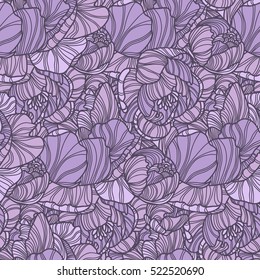 Seamless pattern with hand drawn decorative peony, design elements. Floral pattern for wedding invitations, greeting cards, scrapbooking, print, gift wrap, manufacturing, fabric.