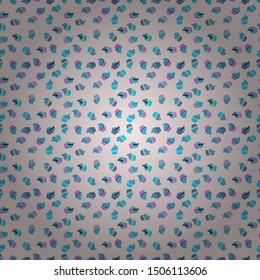 Seamless pattern with hand drawn delicious cupcakes on neutral, blue and violet. Vector illustration. Beautiful food design elements, perfect for prints and patterns.