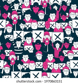 Seamless pattern of hand drawn demonstration