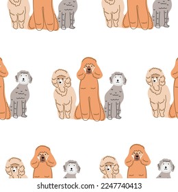 Seamless pattern with hand drawn dogs. Trendy scandinavian vector background. Perfect for kids apparel,fabric, textile, nursery decoration,wrapping paper