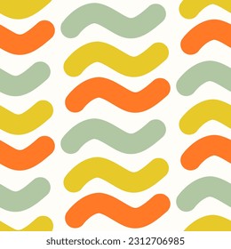 Seamless pattern of hand drawn doodle curved lines on isolated background. Design for celebrations, scrapbooking, textile, home and nursery decor, paper craft.