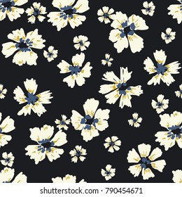 Seamless pattern hand drawn doodle floral pattern. Background with  flowers