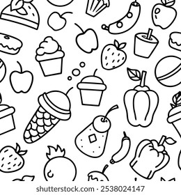 seamless pattern with hand drawn doodles
