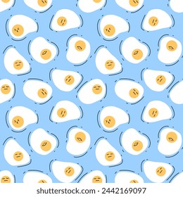 Seamless pattern with hand drawn eggs. Background for textile, wrapping paper, fashion, illustration