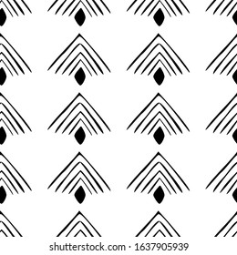 Seamless pattern, hand drawn elements. Vector illustration. African style.