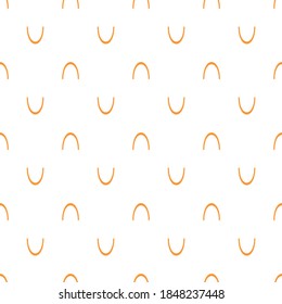 Seamless pattern with hand drawn elements. Minimalist style decorative texture. Textile, stationery, scrapbook, wallpaper design. Vector illustration.