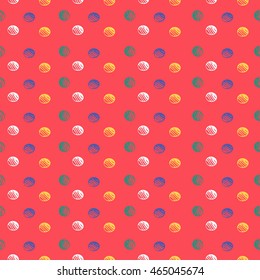Seamless pattern with hand drawn elements/ Polka dot background/can be used for kid's or baby's shirt design/fashion print design/fashion graphic/t-shirt/kids wear/tee