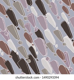 Seamless pattern with hand drawn exclamation marks. Cartoon exclamation marks in grunge texture style. Vector illustration.