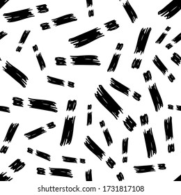 Seamless pattern with hand drawn exclamation mark symbol. Black sketch exclamation mark symbol on white background. Vector illustration