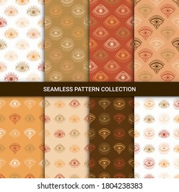 Seamless pattern with hand drawn eye, vector illustration
