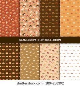 Seamless pattern with hand drawn eye, vector illustration