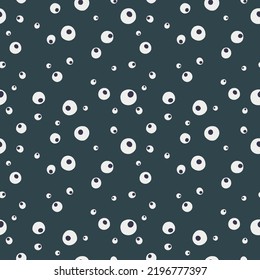 Seamless pattern with hand drawn eyes. Spooky halloween background with different eerie eyes and eyeballs.