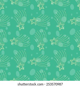 Seamless pattern with hand drawn falling stars