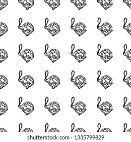 Seamless pattern hand drawn fashion building tape icon. Hand drawn black sketch. Sign / symbol / doodle. Isolated on white background. Flat design. Vector illustration.