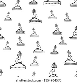 Seamless pattern hand drawn fashion crane icon. Hand drawn black sketch. Sign / symbol / doodle. Isolated on white background. Flat design. Vector illustration.