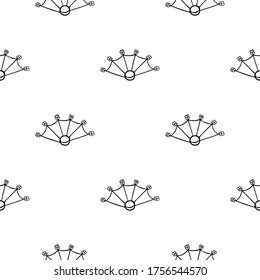 Seamless pattern with hand drawn fire fans. Doodle style vector illustration isolated on white background. For interior design, wallpaper, packaging, posters, cards.