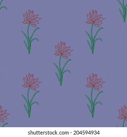 Seamless pattern with hand drawn floral elements.