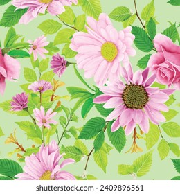 diseño floral dibujado a mano sin inconvenientes