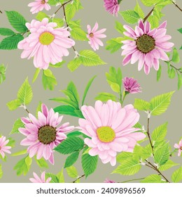 seamless pattern hand drawn floral design