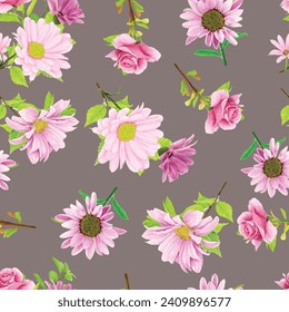 diseño floral dibujado a mano sin inconvenientes
