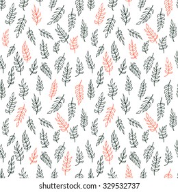 Seamless pattern. Hand drawn floral elements.

