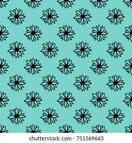 Seamless pattern with hand drawn floral element. Vector illustration