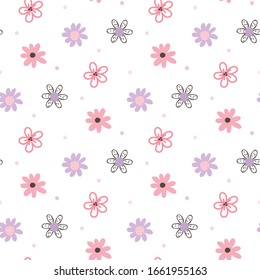 Diseño de flores dibujadas a mano en fondo blanco