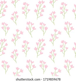 Diseño artístico de flores dibujado a mano en fondo blanco