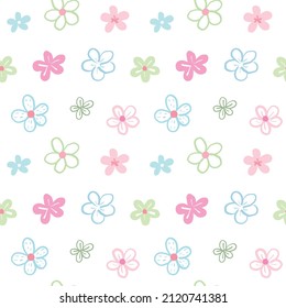 Diseño de arte de flores dibujado a mano en fondo blanco
