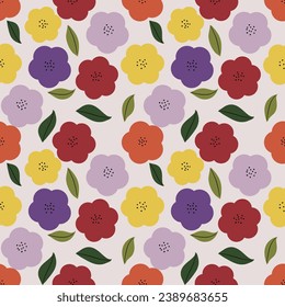 Seamless pattern with hand drawn flower. Background  for textile, wrapping paper, fashion, illustration.
