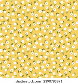 Seamless pattern with hand drawn flower. Background for textile, wrapping paper, fashion, illustration.