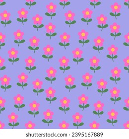 Seamless pattern with hand drawn flower. Background for textile, wrapping paper, fashion, illustration.