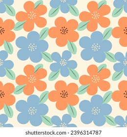 Seamless pattern with hand drawn flower. Background for textile, wrapping paper, fashion, illustration.