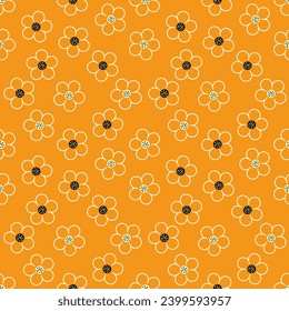 Seamless pattern with hand drawn flower. Background for textile, wrapping paper, fashion, illustration.