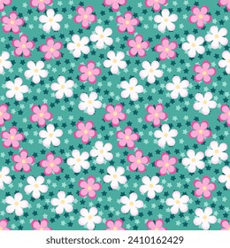 Seamless pattern with hand drawn flower. Background for textile, wrapping paper, fashion, illustration.