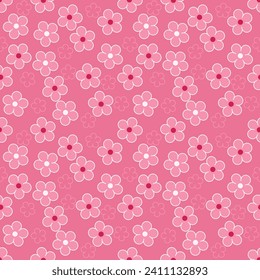 Seamless pattern with hand drawn flower. Background for textile, wrapping paper, fashion, illustration.