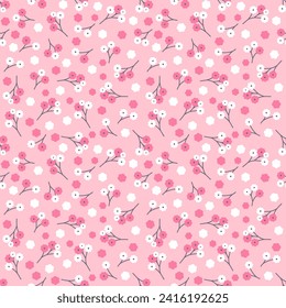 Seamless pattern with hand drawn flower. Background for textile, wrapping paper, fashion, illustration.