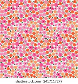Seamless pattern with hand drawn flower. Background for textile, wrapping paper, fashion, illustration.