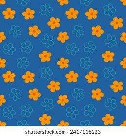 Seamless pattern with hand drawn flower. Background for textile, wrapping paper, fashion, illustration.