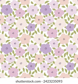 Seamless pattern with hand drawn flower. Background for textile, wrapping paper, fashion, illustration.