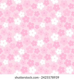 Seamless pattern with hand drawn flower. Background for textile, wrapping paper, fashion, illustration.