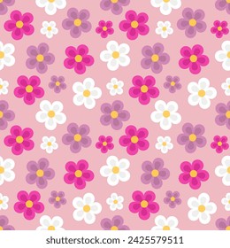 Seamless pattern with hand drawn flower. Background for textile, wrapping paper, fashion, illustration.